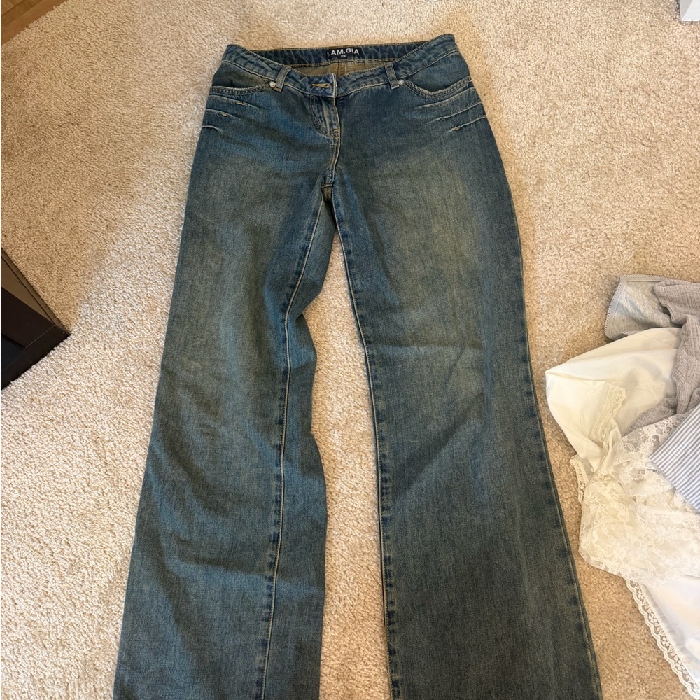 I.AM.GIA Medium Blue Wide-Leg Denim Jeans